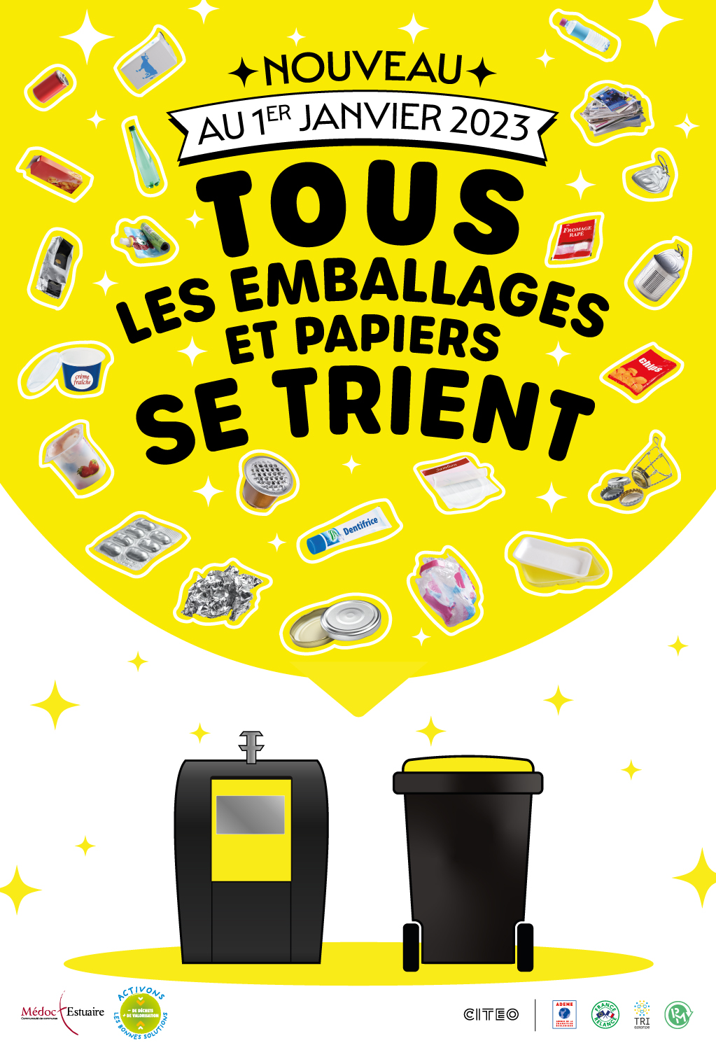 La distribution de sacs poubelles pour les ordures ménagères